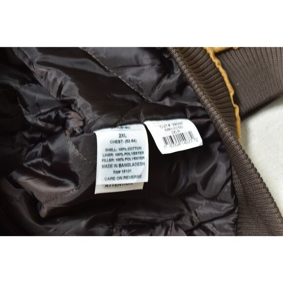 Blue Mountain Men's Plus Size XXL Bomber Canvas Work Jacket Utility Quilt Lined - Picture 7 of 8